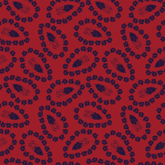 Red Paisley abstract Seamless Pattern Design