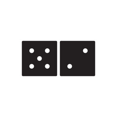 Dice vector icon. Dice cube flat sign design. Casino dices symbol pictogram. Domino icon. UX UI icon