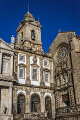 Fototapeta na wymiar Facade of Church of Saint Francis in Porto, city in Portugal