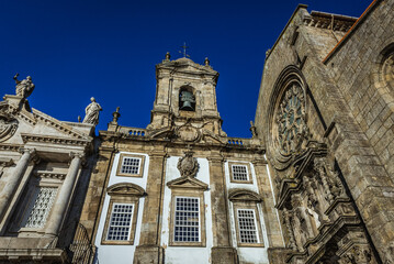 Exterior of Church of St Francis in Porto city in Portugal