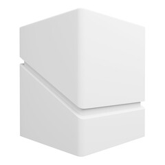 Rectangular diagonal box looks beautiful and clean isolated on white background, Suitable for presentations, advertisements , Box mockup,3D rendering.