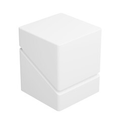 Rectangular diagonal box looks beautiful and clean isolated on white background, Suitable for presentations, advertisements , Box mockup,3D rendering.