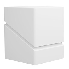 Rectangular diagonal box looks beautiful and clean isolated on white background, Suitable for presentations, advertisements , Box mockup,3D rendering.