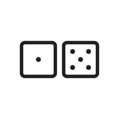 Dice vector icon. Dice cube flat sign design. Casino dices symbol pictogram. Domino icon. UX UI icon