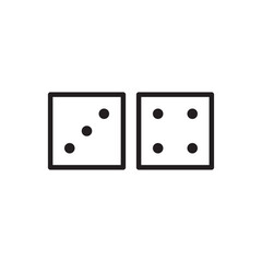 Dice vector icon. Dice cube flat sign design. Casino dices symbol pictogram. Domino icon. UX UI icon