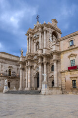 Fototapeta na wymiar Cathedral of Syracuse, Ortygia island, Syracuse city, Sicily Island, Italy
