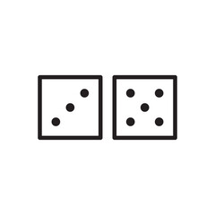 Dice vector icon. Dice cube flat sign design. Casino dices symbol pictogram. Domino icon. UX UI icon