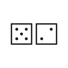 Dice vector icon. Dice cube flat sign design. Casino dices symbol pictogram. Domino icon. UX UI icon
