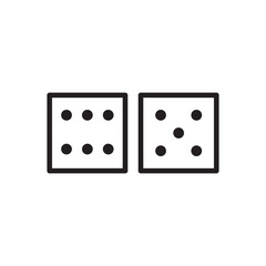 Dice vector icon. Dice cube flat sign design. Casino dices symbol pictogram. Domino icon. UX UI icon