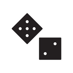 Dice vector icon. Dice cube flat sign design. Casino dices symbol pictogram. Domino icon. UX UI icon