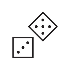 Dice vector icon. Dice cube flat sign design. Casino dices symbol pictogram. Domino icon. UX UI icon