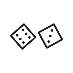 Dice vector icon. Dice cube flat sign design. Casino dices symbol pictogram. Domino icon. UX UI icon