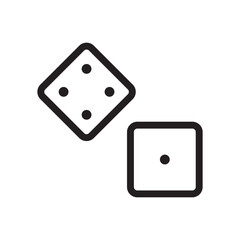 Dice vector icon. Dice cube flat sign design. Casino dices symbol pictogram. Domino icon. UX UI icon