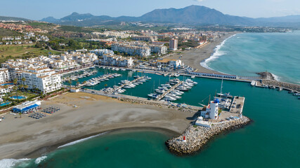 vista del puerto de la Duquesa en el termino municipal de Manilva, Andalucía