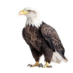 Obraz premium Bald Eagle bird isolated on a transparent background, Generative ai 