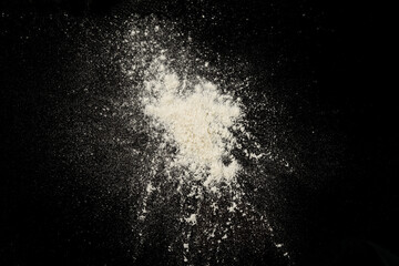 Splash of white powder isolated