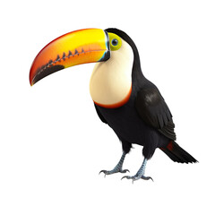 Toucan bird isolated on a transparent background, Generative ai 