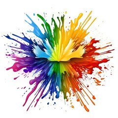 The LGBT flag was painted with a rainbow splash. (Generative AI)