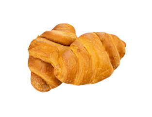 Two croissant bread isolated. Tasty golden bread element