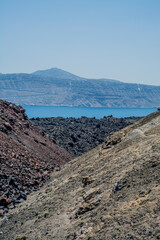 volcanic landscape of the island of Santorini