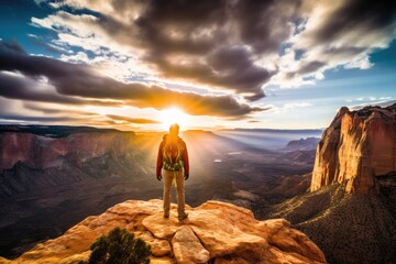 Naklejka premium sunset over the mountain