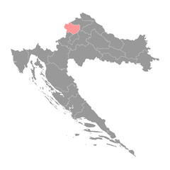 Krapina Zagorje сounty map, subdivisions of Croatia. Vector illustration.