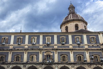 Obraz premium Palazzo Minoriti building in historic part of Catania, Sicily Island in Italy