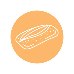 Ciabatta black line icon. Bakery.