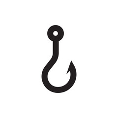 Barbed fish hook vector icon. Fishing hook flat sign design. Fish hook symbol pictogram. UX UI icon