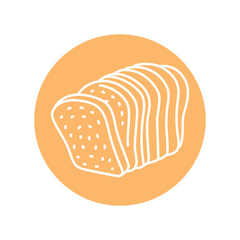 Sliced grain bread black line icon. Bakery.