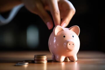 saving money in piggy bank