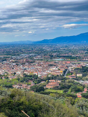 Fototapeta na wymiar top view of Montecatini Terme. Overview of the valley. Tuscany, Italy