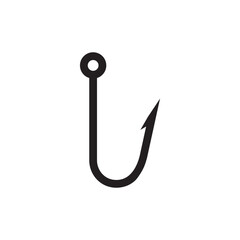 Barbed fish hook vector icon. Fishing hook flat sign design. Fish hook symbol pictogram. UX UI icon