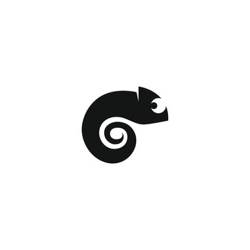 Chameleon green icon on white background. Logo for you project.