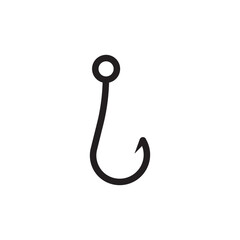 Barbed fish hook vector icon. Fishing hook flat sign design. Fish hook symbol pictogram. UX UI icon