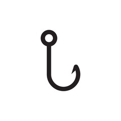 Barbed fish hook vector icon. Fishing hook flat sign design. Fish hook symbol pictogram. UX UI icon