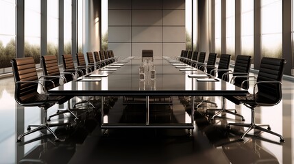 Empty chairs in a meeting room