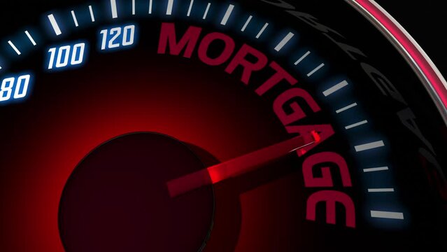 Mortgage Speedometer Interest Rate Fast Approval Application 3d Animation