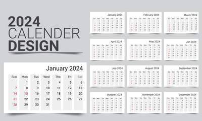 Desk Calendar Design Template  2024 
