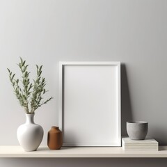 Empty blank white frame
