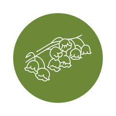 Lily of the valley flower black line