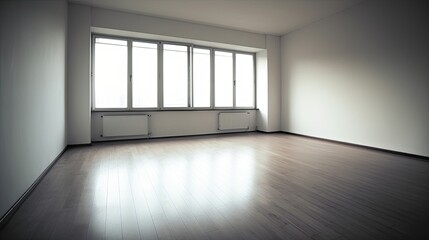 Fototapeta premium Empty room which just needs to be arranged for a homely environment or an office, but it is also a perfect location for a gallery. Generative AI Technology 