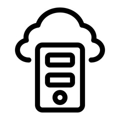 cloud server line icon
