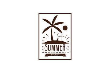 summer logo design concept vector simple 