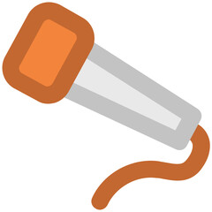 A mic icon with wire, bold line style 