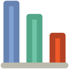 A linear icon of bar graph is denoting the concept of business infographics 