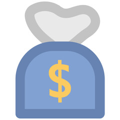 A money bag bold line icon design 