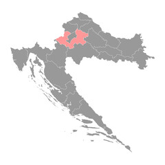 Zagreb county map, subdivisions of Croatia. Vector illustration.