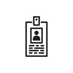ID card vector icon. Identification card flat sign design. ID card symbol pictogram sign. Member card symbol. VIP person icon. UX UI icon