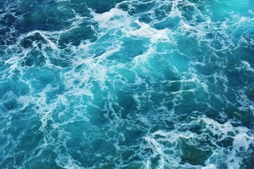 Fototapeta na wymiar Aerial view of the ocean waves. Blue Sea water background, Spectacular aerial top view bird's eye view background photo